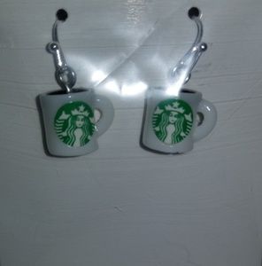 Coffee theme  earrings sterling silver